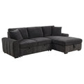 Coaster 500359 2 pc Pastrana grey fabric storage chaise sectional sofa set pop up sleeper