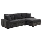 Coaster 500359 2 pc Pastrana grey fabric storage chaise sectional sofa set pop up sleeper