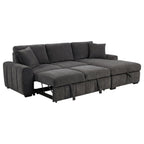 Coaster 500359 2 pc Pastrana grey fabric storage chaise sectional sofa set pop up sleeper