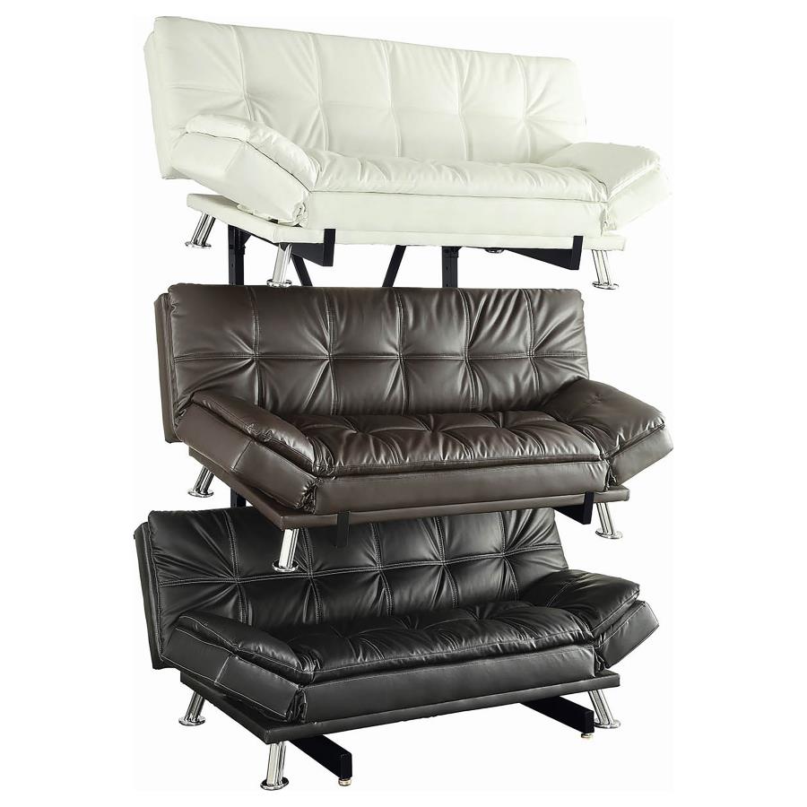 Coaster 500500 Wright Mymodon black 3 tier adjustable height metal frame sofa / futon display rack