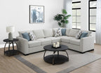 Coaster 500818 2 pc Ashford greige chenille fabric pull out sleeper sofa sectional