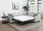 Coaster 500818 2 pc Ashford greige chenille fabric pull out sleeper sofa sectional
