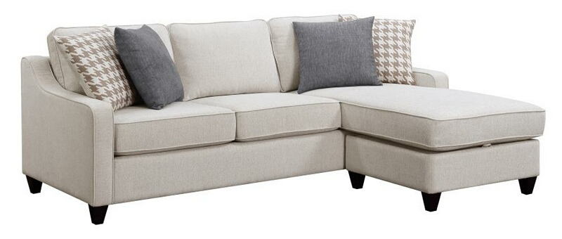Coaster 501840 2 pc Winston porter tishie cream colored fabric transitional style sectional sofa