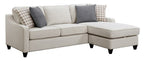 Coaster 501840 2 pc Winston porter tishie cream colored fabric transitional style sectional sofa