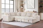 Coaster 501205 3 pc Devonshire camel corduroy fabric sectional sofa with storage chaise and pop up sleep area