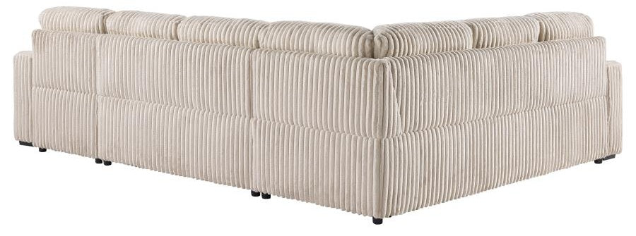 Coaster 501205 3 pc Devonshire camel corduroy fabric sectional sofa with storage chaise and pop up sleep area