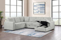 Coaster 501208 3 pc Devonshire grey corduroy fabric sectional sofa with storage chaise and pop up sleep area