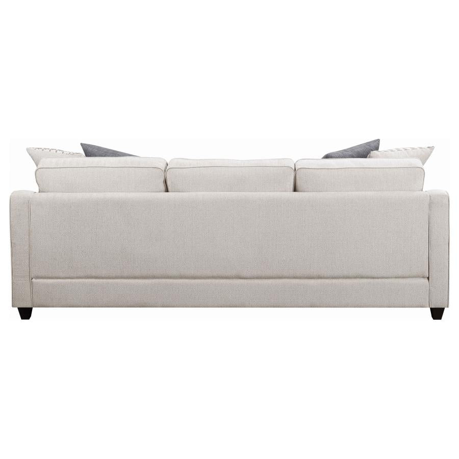 Coaster 501840 2 pc Winston porter tishie cream colored fabric transitional style sectional sofa