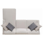 Coaster 501840 2 pc Winston porter tishie cream colored fabric transitional style sectional sofa