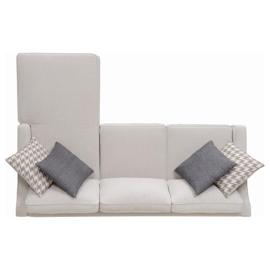 Coaster 501840 2 pc Winston porter tishie cream colored fabric transitional style sectional sofa