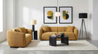 Coaster 503061-S2 2 pc Aleisha mustard yellow chenille fabric sofa and love seat set
