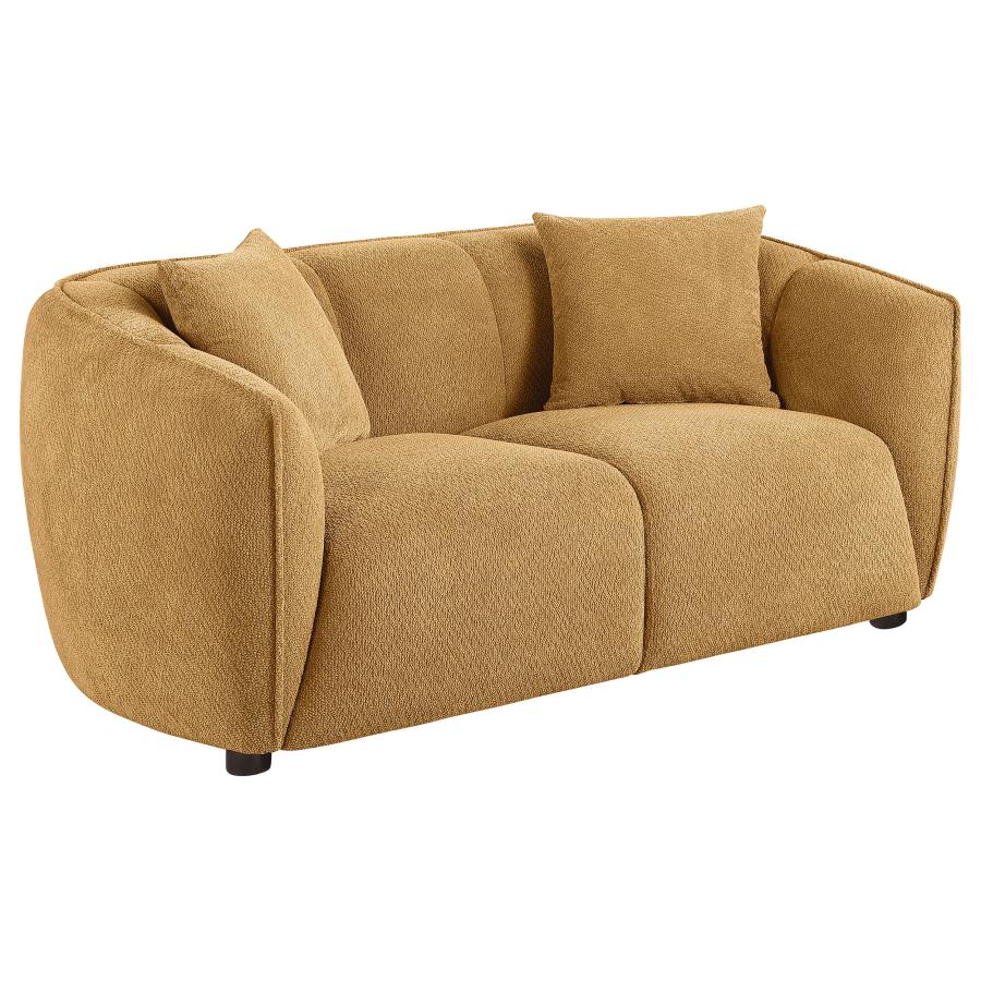 Coaster 503061-S2 2 pc Aleisha mustard yellow chenille fabric sofa and love seat set