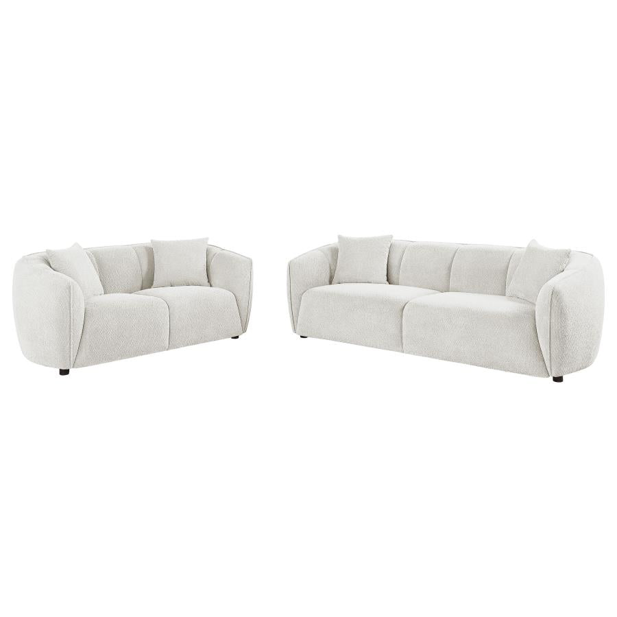 Coaster 503064-S2 2 pc Aleisha ivory chenille fabric sofa and love seat set