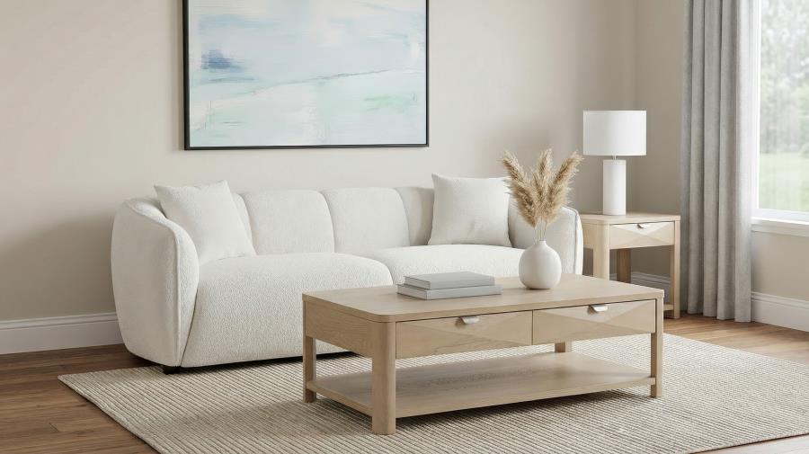 Coaster 503064-S2 2 pc Aleisha ivory chenille fabric sofa and love seat set