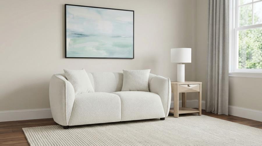 Coaster 503064-S2 2 pc Aleisha ivory chenille fabric sofa and love seat set