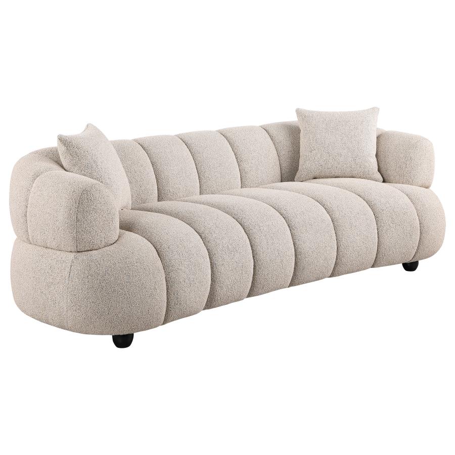 Coaster 503721-S2 2 pc Whitney pebble woven fabric channel tufted sofa and love seat set