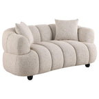 Coaster 503721-S2 2 pc Whitney pebble woven fabric channel tufted sofa and love seat set