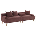 Coaster 503957  Elizabeth wine red corduroy fabric 102" extra long sofa mid-century modern style