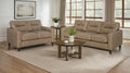 Coaster 504667-S2 2 pc Scotland brown faux leather sofa and love seat set with squared arms