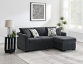 Coaster 504777 2 pc Storey dark grey fabric sectional sofa with reversible ottoman chaise and pull out sleeper