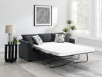Coaster 504777 2 pc Storey dark grey fabric sectional sofa with reversible ottoman chaise and pull out sleeper