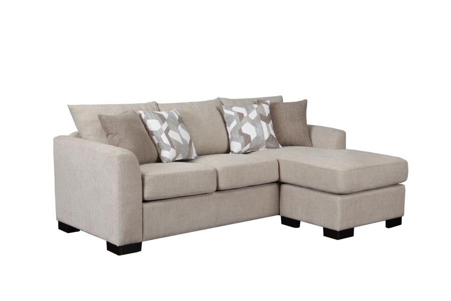 Coaster 504778 2 pc Storey camel fabric sectional sofa with reversible ottoman chaise and pull out sleeper