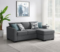 Coaster 504779 2 pc Storey grey fabric sectional sofa with reversible ottoman chaise and pull out sleeper