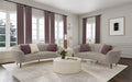Coaster 504837-S2 2 pc Ellorie beige fabric kidney shaped sofa and love seat set with curved sloping arms