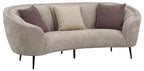 Coaster 504837-S2 2 pc Ellorie beige fabric kidney shaped sofa and love seat set with curved sloping arms