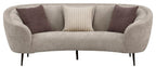 Coaster 504837-S2 2 pc Ellorie beige fabric kidney shaped sofa and love seat set with curved sloping arms