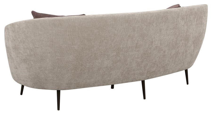 Coaster 504837-S2 2 pc Ellorie beige fabric kidney shaped sofa and love seat set with curved sloping arms