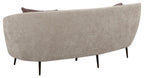 Coaster 504837-S2 2 pc Ellorie beige fabric kidney shaped sofa and love seat set with curved sloping arms