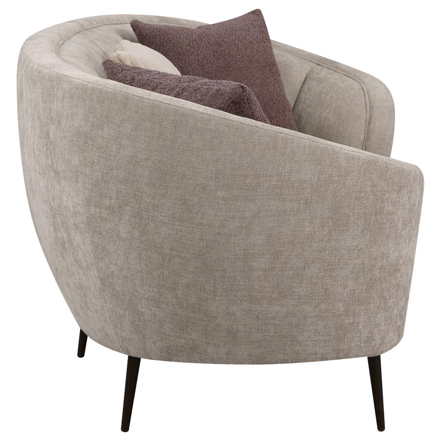 Coaster 504837-S2 2 pc Ellorie beige fabric kidney shaped sofa and love seat set with curved sloping arms