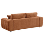 Coaster 504951-S2 2 pc Burnett burnt orange chenille fabric sofa and love seat set rounded arms