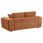 Coaster 504951-S2 2 pc Burnett burnt orange chenille fabric sofa and love seat set rounded arms