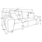 Coaster 504951-S2 2 pc Burnett burnt orange chenille fabric sofa and love seat set rounded arms
