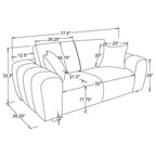 Coaster 504951-S2 2 pc Burnett burnt orange chenille fabric sofa and love seat set rounded arms