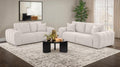 Coaster 504955-S2 2 pc Burnett ivory chenille fabric sofa and love seat set rounded arms
