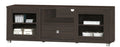 Asia Direct  5052-ESP Espresso finish wood wide TV stand with glass cabinet doors