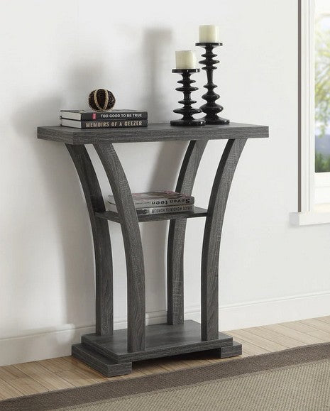 Asia Direct 5063-GREY Winston porter carlett grey finish wood hallway entry console table with shelf