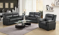 Coaster 506591-S2 2 pc Arabella gray faux leather sofa and love seat set with overstuffed arms
