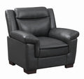 Coaster 506593 Arabella gray faux leather with overstuffed arms accent chair