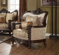 Acme 50687 Astoria grand frederick devayne walnut finish wood fabric oversized accent chair
