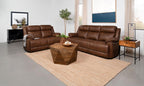 Coaster 508281-S2 2 pc Ellington dark brown microfiber sofa and love seat set with overstuffed arms
