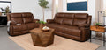 Coaster 508281-S2 2 pc Ellington dark brown microfiber sofa and love seat set with overstuffed arms