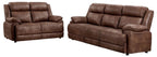 Coaster 508281-S2 2 pc Ellington dark brown microfiber sofa and love seat set with overstuffed arms