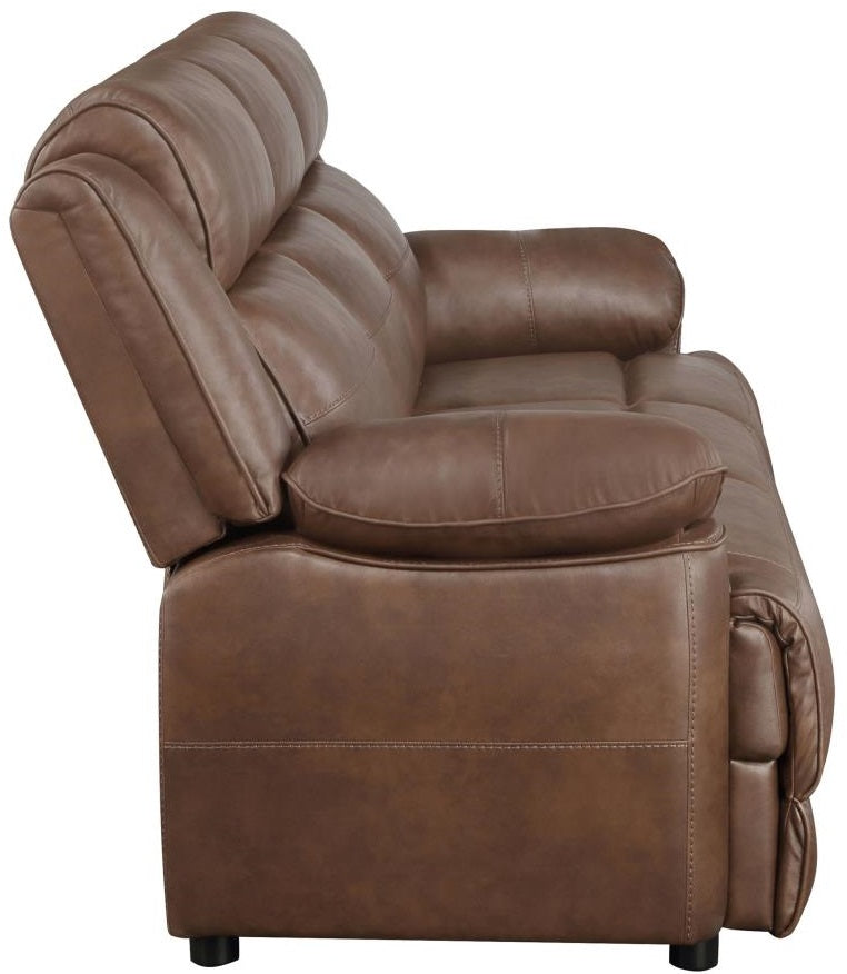 Coaster 508281-S2 2 pc Ellington dark brown microfiber sofa and love seat set with overstuffed arms