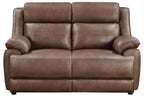 Coaster 508281-S2 2 pc Ellington dark brown microfiber sofa and love seat set with overstuffed arms