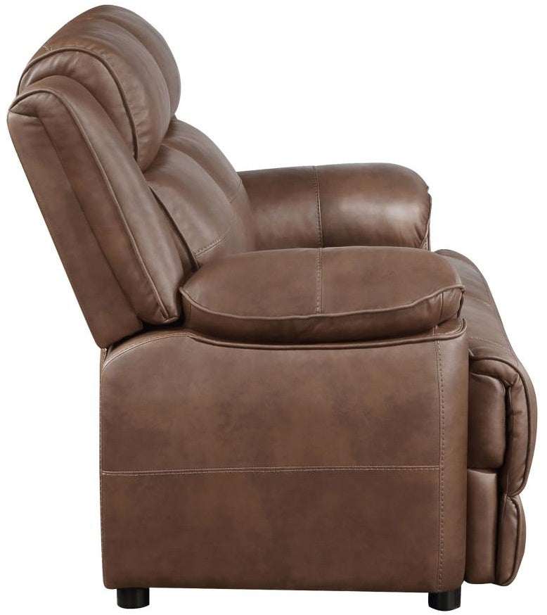 Coaster 508281-S2 2 pc Ellington dark brown microfiber sofa and love seat set with overstuffed arms
