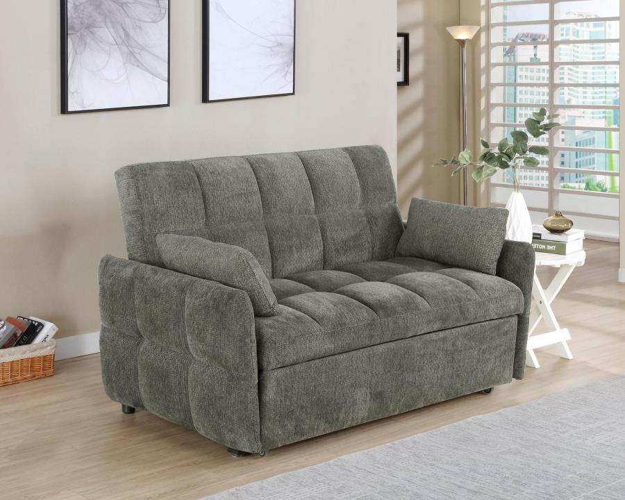 Coaster 508308 Latitude run kanza cotswold dark grey chenille fabric sofa fold down pop up sleeper bed